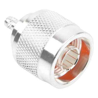 Conector Coaxial N Macho / Anillo Plegable / Cable RG-142/U / Cuerpo Bronce Plateado / Contacto Oro / Aislante Teflón