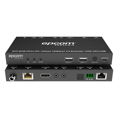 Extensor HDMI HDBaseT / 4K2K@60Hz / HDR 4:4:4 / 18 Gbps / Alcance 100 m (328 ft) / USB KVM / IR Bidireccional / PoC / HDCP 2.2