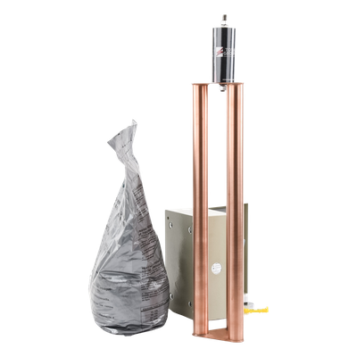 Kit de puesta a tierra / 100 A / Electrodo de cobre electrolítico / Acoplador 1500 A NEMA 4 / Filtro LCR / Compuesto mejorador