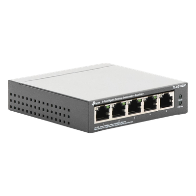 Switch de Escritorio / 5 Puertos Gigabit / 4 Puertos PoE 802.3af/at 65W / PoE Extendido 250m (820 pies) / Sin Ventilador