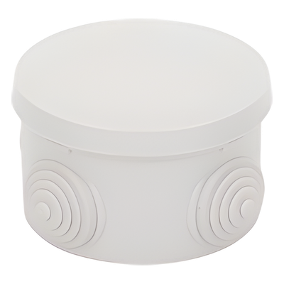 Caja de Derivación Circular / 4 Glándulas de Goma Ajustables / IP55 / -40 a 120°C / 70 mm Diámetro x 48 mm Alto