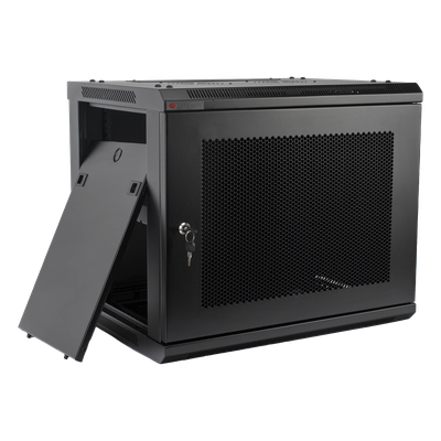 Gabinete de Pared 19in / 9UR / 450mm (17.7in) Profundidad / Puerta Perforada / 60kg Carga