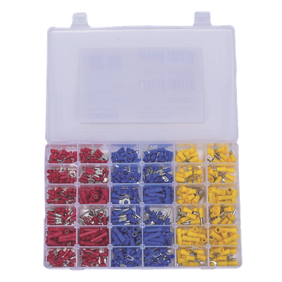 Juego de Terminales / 580 Piezas / AWG 22-10 / Forro Termoestable / Caja Organizadora