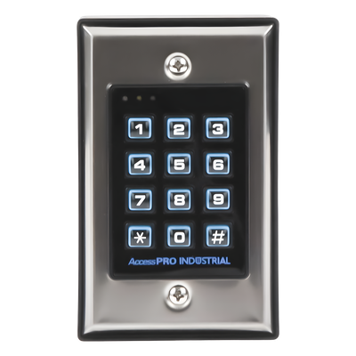 Teclado de Control de Acceso / 1,100 Usuarios / Lector 125 kHz / Salida Wiegand / Contacto Húmedo y Seco / Acero Inoxidable / Montaje en Pared