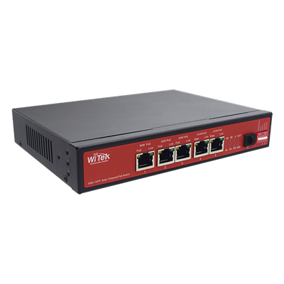 Controlador Solar con Switch PoE Industrial / 1 Puerto 802.3bt 90W / 2 Puertos 802.3af/at 30W / 2 Puertos PoE Pasivo 24/48 Vcc 24W / Puerto SFP / 15A / Entrada 45 Vcc