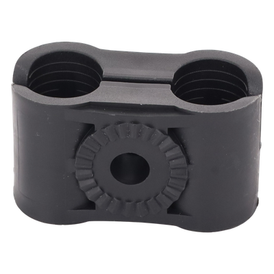 Sujetador Plástico para Cable Coaxial / Doble Fijación / 5/8" / Varilla Roscada 3/8" o M10 / ISO 9001:2015 y RoHS