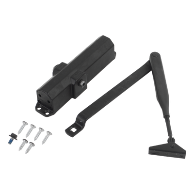 Cierrapuertas Hidráulico / Fuerza Ajustable 2/3/4 / Puertas 850-1100 mm / Carga 80 kg / Certificación UL / Negro