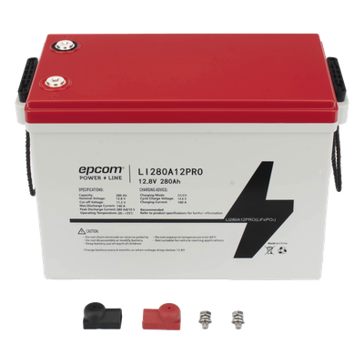 Batería de Litio de Ciclo Profundo / 12.8 Vcc 280 Ah (3.58 kWh) / LiFePO4 / 6000 Ciclos / Descarga 140 A / Carga Rápida 100 A / BMS con Corte a 11.2 V