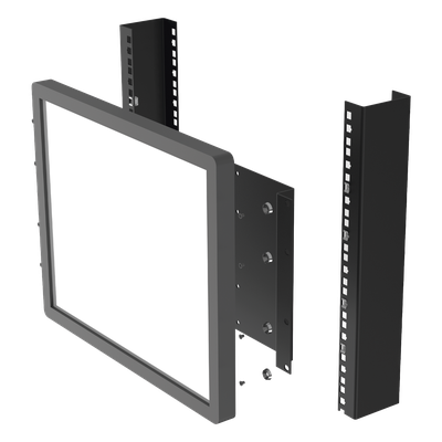 Montaje para Monitor / VESA 75x75 a 200x200 / Rack 19" / 5U / Acero / Pintura Electrostática Negra