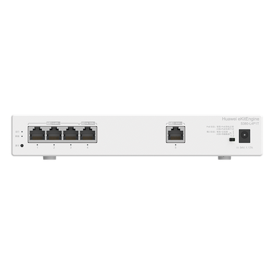 Router Multi-Servicio / 1 Puerto GE WAN / 4 Puertos GE LAN PoE+ / 802.3af/at 50 W / Switching 8 Gbps / Controlador 32 APs / 150 Clientes / Gestión Nube Gratuita