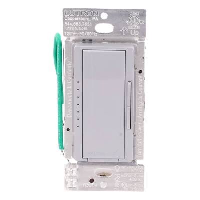 Atenuador de Pared Inalámbrico / 250 W LED/CFL / 500 W Incandescente / Neutro Opcional con RTISS / FASS / Radiofrecuencia 431-437 MHz / Alcance 9 m (29.5 ft) / Control Multiubicación