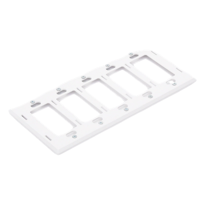 Placa de Pared Decorativa / 5 Espacios / Perfil Sobredimensionado 7.6 mm / Sin Tornillos Visibles / Acabado Blanco Brillante