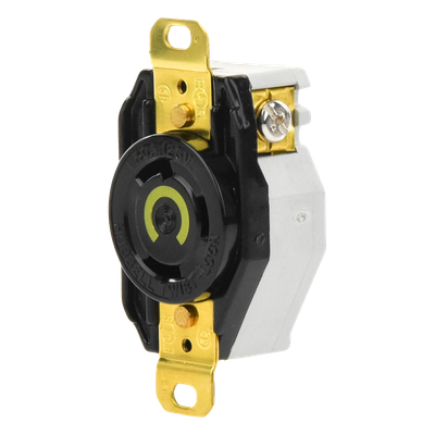 Receptáculo Industrial de Media Vuelta / 30 A / 125 V CA / 2 Polos 3 Hilos / NEMA L5-30R / 3.28 x 1.7 in