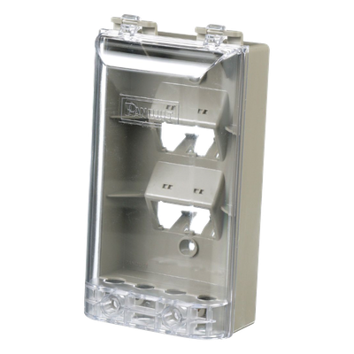 Placa de Pared Vertical / IP56 / 4 Puertos Mini-Com / Policarbonato / 5.69 x 3.07 x 2.19 in