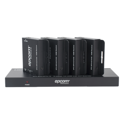 Splitter HDMI 1x4 / 4K@30Hz 4:4:4 / 1080p@60Hz / Extensión 40 m (131.2 ft) Cat6 / PoC / HDCP 1.4