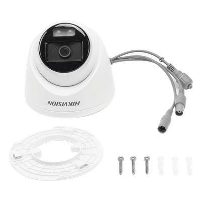Cámara Turret TURBOHD / 3K 5 Megapixel 16:9 / Color 24/7 / Luz Blanca 40 m (131.2 ft) / Micrófono Integrado / IP67 / 4 Tecnologías / dWDR