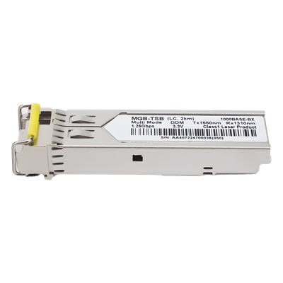 Transceptor SFP / 1000BASE-BX WDM / TX 1550 nm / Monomodo 2 km / LC Simplex / Industrial -40 °C a 85 °C (-40 °F a 185 °F)