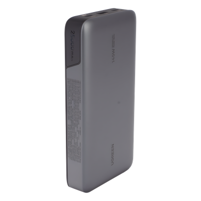 Power Bank / 25000mAh / 145W Max. / 3 Puertos USB / PD 3.0 / QC 3.0 / Pantalla Inteligente / Carcasa Ignífuga