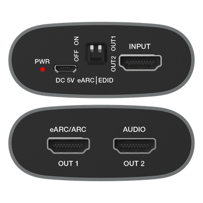 Extractor de Audio eARC HDMI / 18 Gbps / 4K HDR / Salidas Óptica y Coaxial Simultáneas / Audio HD 7.1 / Dolby Atmos y DTS:X / Diseño Compacto