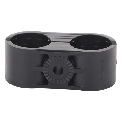 Sujetador Plástico para Cable Coaxial / 2 Cables / 1-1/4" Nominal / Rango 1.535" a 1.614" (39 a 41 mm) / Montaje Varilla 3/8" o M10 / Paquete 10 Unidades