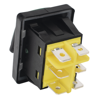 Interruptor Industrial / LED Verde / IP65 / NO-COM-NC / -40°C a 125°C / 30A / 38 x 28 x 29.5 mm