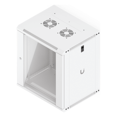 Gabinete Rack 12U / Montaje en Pared / 550 x 450 mm / Puerta de Vidrio Templado / Ventilación Integrada / Capacidad 50 kg