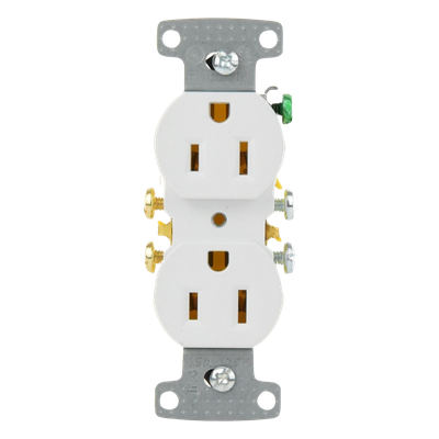 Contacto Dúplex Residencial / 15A / 125V / 2P 3H / NEMA 5-15R / 0.93' x 4.19' x 1.52' / Blanco