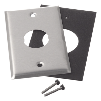 Placa de Pared Industrial / 1 Puerto / Acero Inoxidable / Montaje Vertical / Superficie Plana