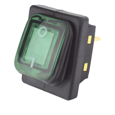 Interruptor Industrial / LED Verde / IP65 / NO-COM-NC / -40°C a 125°C / 30A / 38 x 28 x 29.5 mm