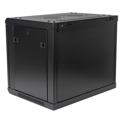 Gabinete de Pared 19in / 9UR / 450mm (17.7in) Profundidad / Puerta Perforada / 60kg Carga