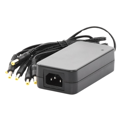 Fuente de Poder / 6 Salidas Jack Macho / 12 Vcc / 6 A / Entrada 100-240 VCA / 72 W / 117x62x34 mm (0.38x0.20x0.11 ft)