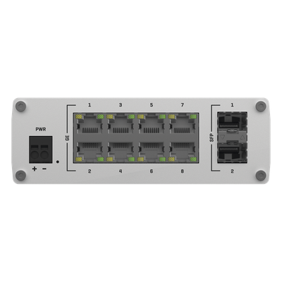 Switch Industrial No-Administrable / 8 Puertos Gigabit / 2 SFP 1G / IP30 / -40°C a +75°C / 4.53 x 3.74 x 1.10 pulgadas