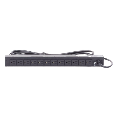 PDU Básico Rack / 12 Tomas NEMA 5-15R Traseras / 15 Amp / 120 Vca / 1UR / Cable 4.5 m (14.8 ft)