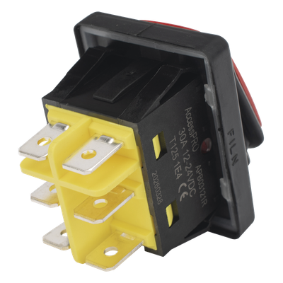 Interruptor Industrial con LED / IP65 / Contactos NO-COM-NC / Operación -40°C a 125°C / 12/24 VCC / 30A