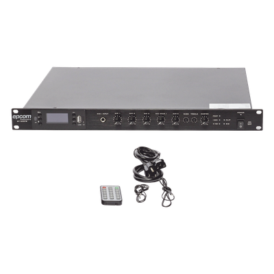 Amplificador Mezclador / 120W RMS / Salidas 100V y 4-16Ω / Bluetooth / MP3 / Tuner FM / Montaje Rack 1U