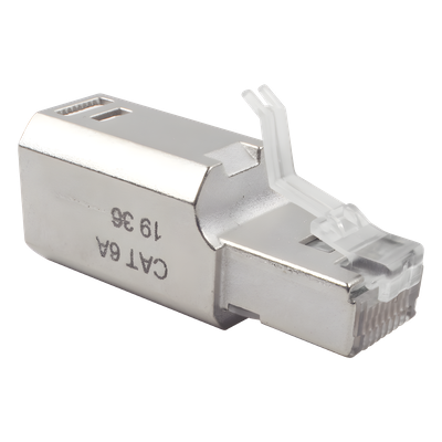Conector RJ45 de Campo / Categoría 6A Blindado / 10G / Sin Bota / Terminación Rápida / UL 2043 Plenum / Guía de Color