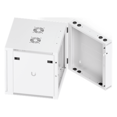 Gabinete Rack de Pared / 12U / 600 x 703 mm (23.6 x 27.7") / Puerta Frontal Vidrio Templado / Puerta Trasera Abatible / Paneles Laterales con Llave