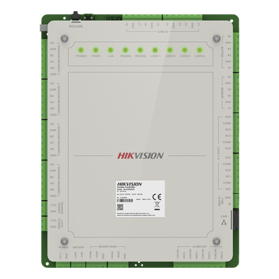 Controlador de Acceso / 4 Puertas / 8 Lectores / 100,000 Tarjetas / 10,000 Huellas / Gestión en Nube / Gabinete con Fuente 12V 8A / Soporte Batería de Respaldo