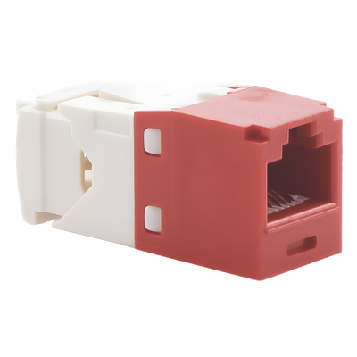 Jack RJ45 / Cat 6 / Sin herramienta de impacto / 8P8C / 22-26 AWG / Color rojo