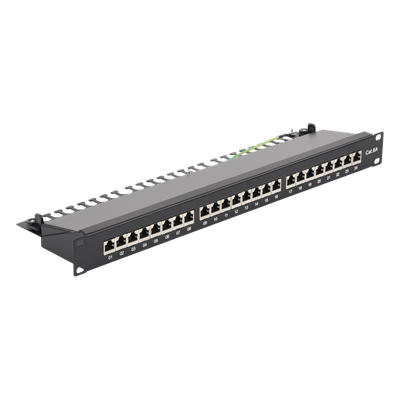 Panel de Parcheo / 24 Puertos / Cat6A Blindado / 1U Rack / T568A/B / 0 a 70°C