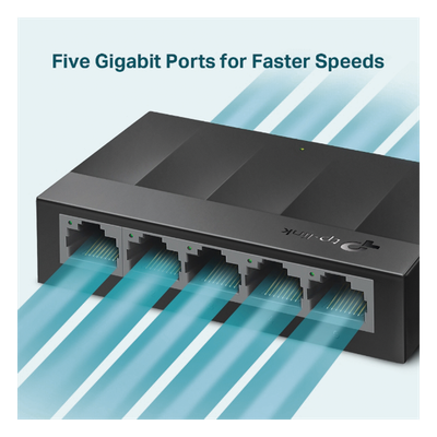 Switch / 5 Puertos Gigabit / 10 Gbps / Fanless / 3.5×2.8×0.9 in