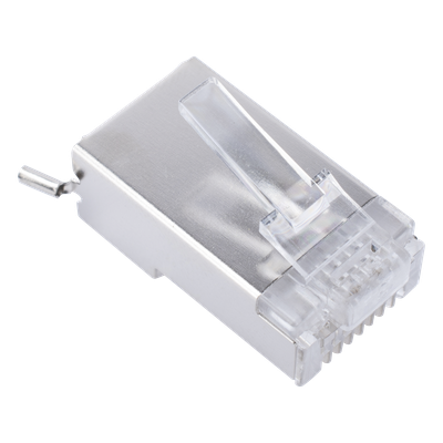 Plug Modular RJ45 / Cat6 Blindado / Pin de Tierra / Chapado Oro 30 Micras / 23 AWG / 100 Piezas