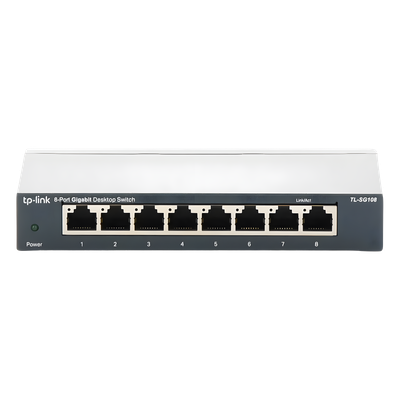 Switch Gigabit / 8 Puertos 10/100/1000 Mbps / 11.9 Mpps / No Administrable / Escritorio o Bastidor