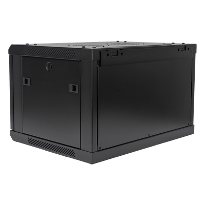 Gabinete de Pared / 6UR / 19in / 450mm Profundidad / 60kg Carga / Acero Negro