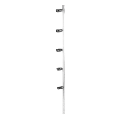 Poste de esquina / Tubo acero galvanizado G60 / 5 aisladores / 1.20 m (3.94 ft) / Resistencia dieléctrica 18 kV