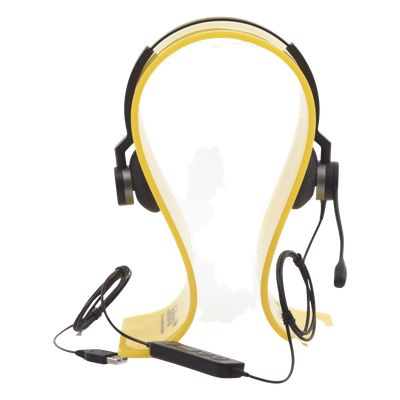 Auriculares USB / Diadema Binaural / Cancelación de Ruido / PeakStop 118 dB / Brazo FreeSpin 360° / Cable Reforzado