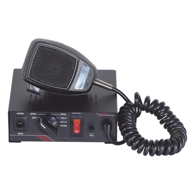 Sirena Vehicular / 100 W / Multivoltaje 12~24 VCD / 6 Tonos Clásicos / Micrófono Integrado / Certificación SAE J1849