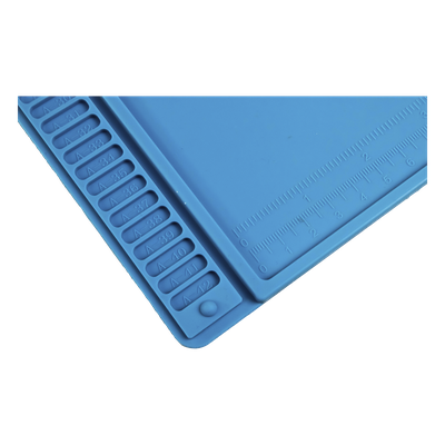 Tapete de Silicona para Reparación Electrónica / 45 x 30 cm (17.7 x 11.8 in) / Resistente al Calor 200°C / Áreas Magnéticas / Compartimentos Numerados