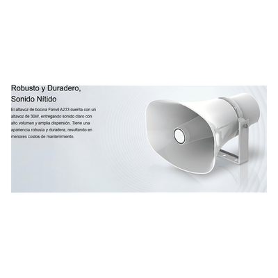 Altavoz SIP IP / 2 Líneas SIP / Potencia 30 W / IP66 Exterior / PoE 802.3af / Montaje en Pared