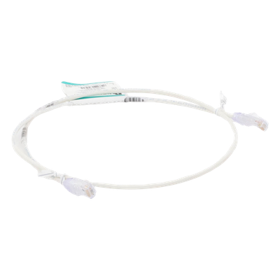 Cable de Parcheo / Cat6 / 28AWG Diámetro Reducido / UTP / 0.91 m (3 Pies) / Blanco Mate